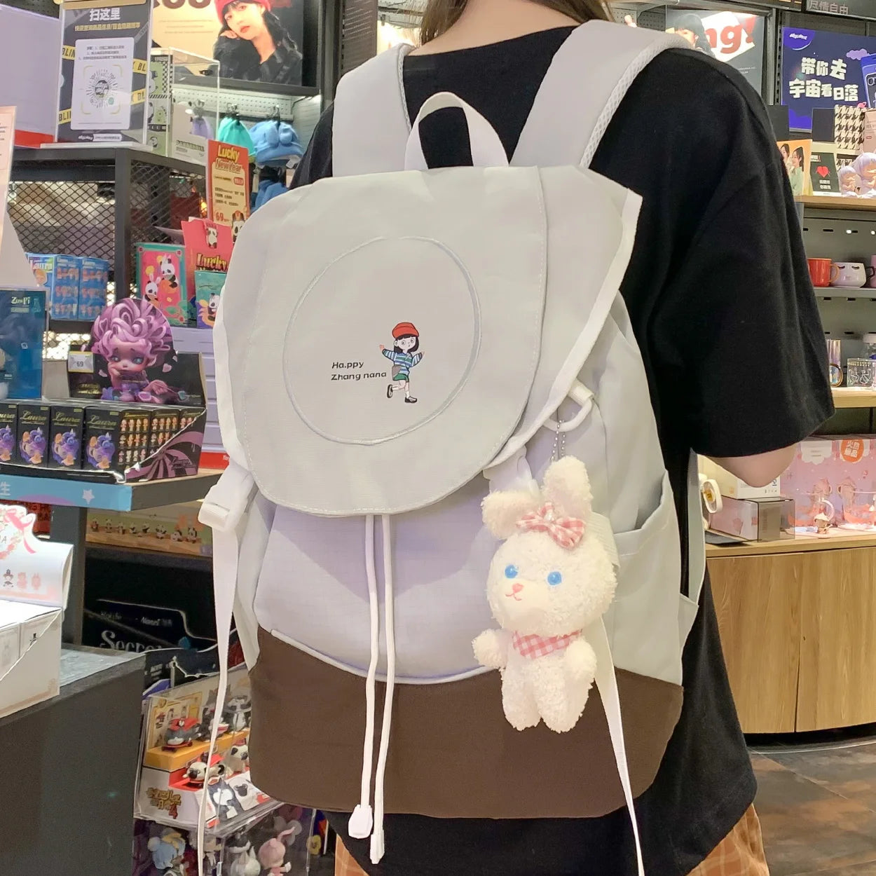 Women Kawaii High Capacity Female Nylon Waterproof School Bag Student Lady Cute Laptop Bag Travel Girl College Backpacks Fashion