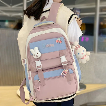 Women Kawaii Laptop School Bag Leisure Girl Harajuku College Backpack Female Cute Nylon Backpack Fashion Ladies Travel Book Bags