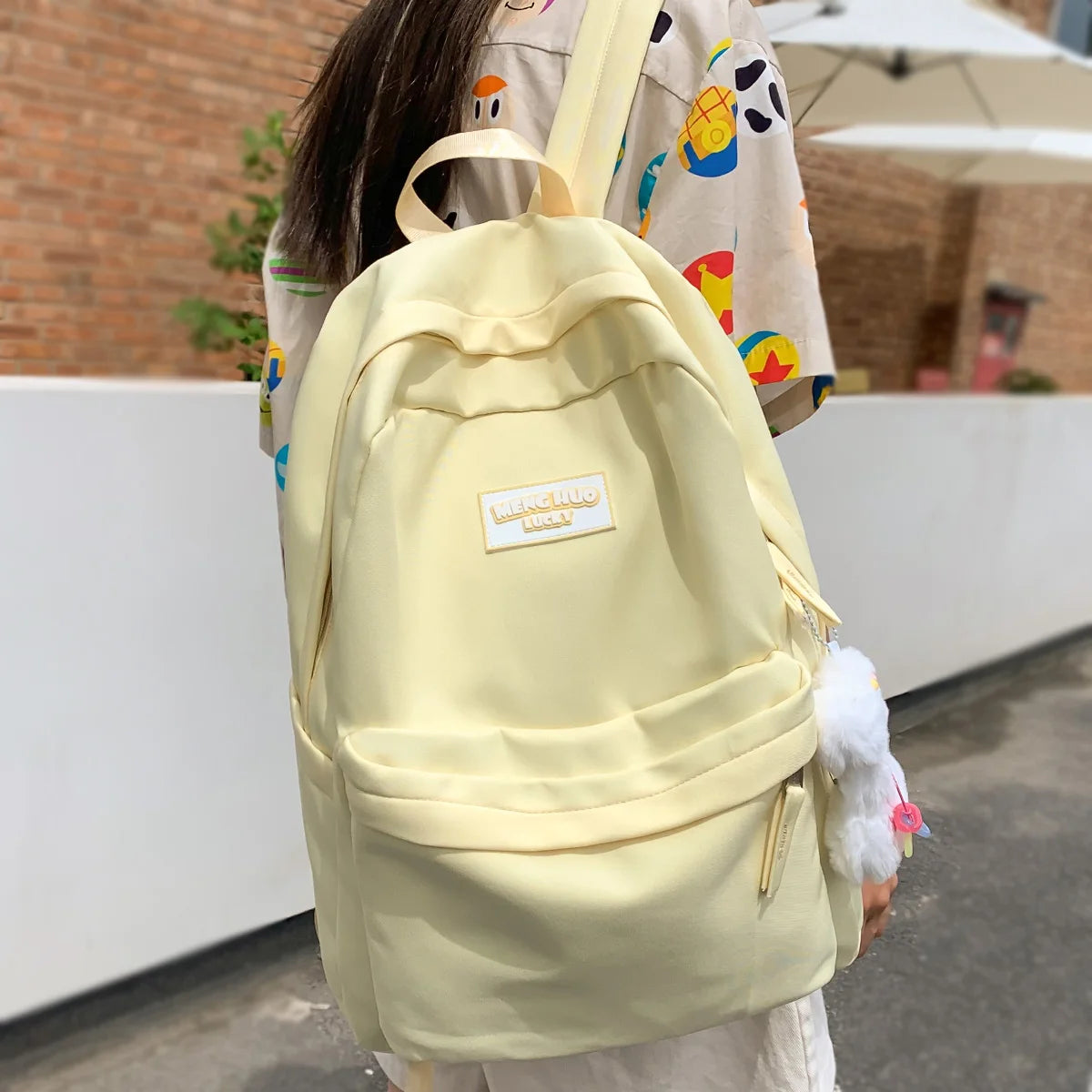 Women Kawaii Pink Teenager Nylon Laptop Lady Book Bag Girl Trendy College Backpack Fashion Female Travel School Bag Student Cool