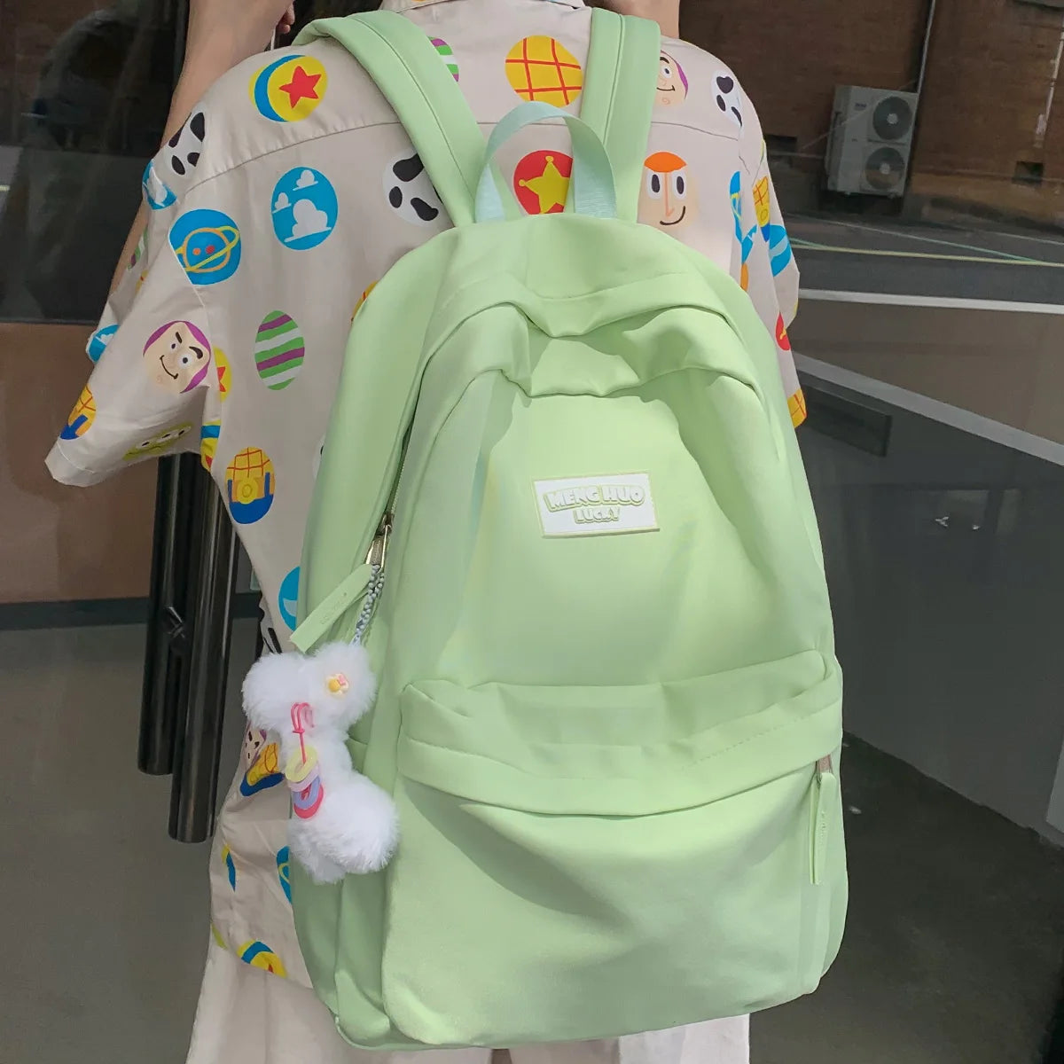 Women Kawaii Pink Teenager Nylon Laptop Lady Book Bag Girl Trendy College Backpack Fashion Female Travel School Bag Student Cool