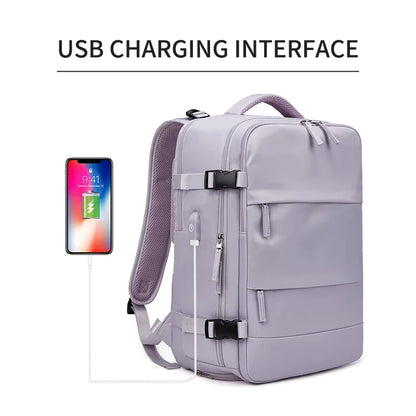 Women Laptop Backpack 15.6inch Teenage girl USB charging school Backpack Independent Shoe bag travel Backpack
