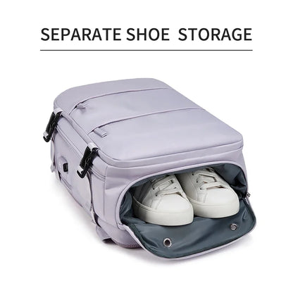 Women Laptop Backpack 15.6inch Teenage girl USB charging school Backpack Independent Shoe bag travel Backpack