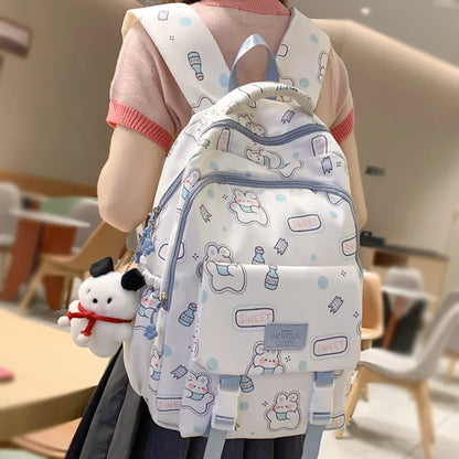 Women Laptop Cartoon School Kawaii Bags Waterproof Printing Girl Cute Travel College Backpack Fashion Female Lady Book Bag Nylon