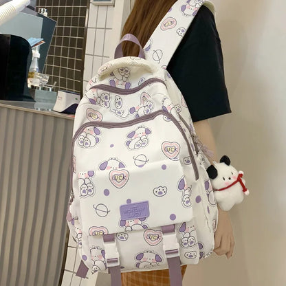 Women Laptop Cartoon School Kawaii Bags Waterproof Printing Girl Cute Travel College Backpack Fashion Female Lady Book Bag Nylon