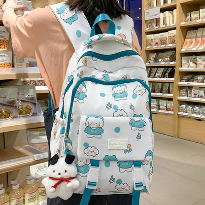 Women Laptop Cartoon School Kawaii Bags Waterproof Printing Girl Cute Travel College Backpack Fashion Female Lady Book Bag Nylon