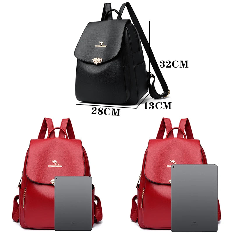 Women Large Capacity Backpack Purses High Quality Leather Female Vintage Bag School Bags Travel Bagpack Ladies Bookbag Rucksack
