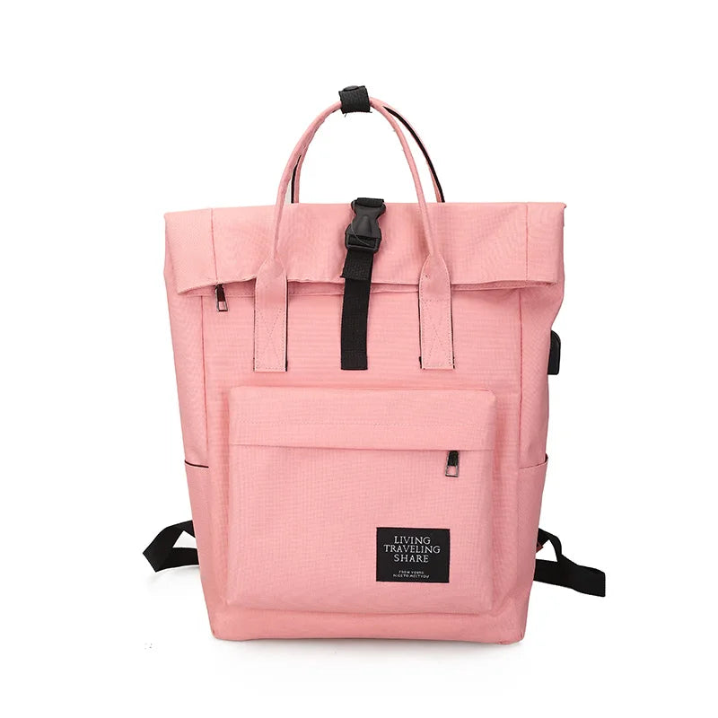 Women Large Capacity Canvas Backpack Multifunctional Shoulder Laptop Rucksack USB School Bag Fashion Travel Backpack for Girls