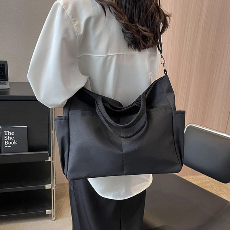 Women Large Capacity Shoulder Bag All-matching Tote Bag Student Crossbody Bag Solid Casual Messenger Bag Luxury Handbags