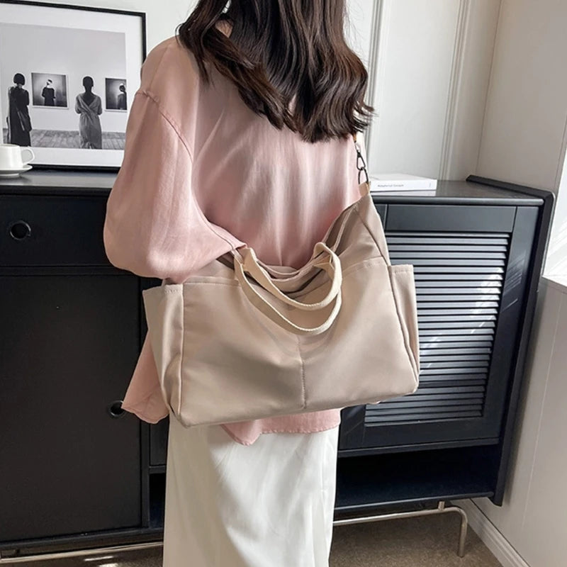 Women Large Capacity Shoulder Bag All-matching Tote Bag Student Crossbody Bag Solid Casual Messenger Bag Luxury Handbags