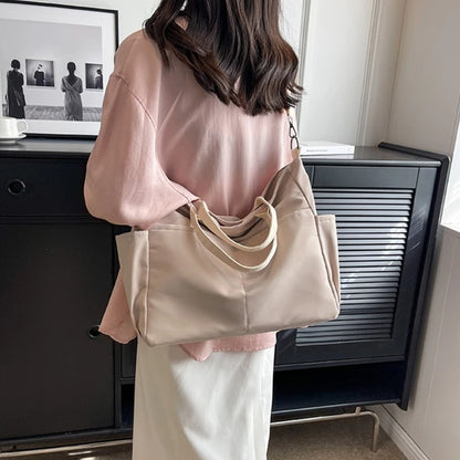 Women Large Capacity Shoulder Bag All-matching Tote Bag Student Crossbody Bag Solid Casual Messenger Bag Luxury Handbags