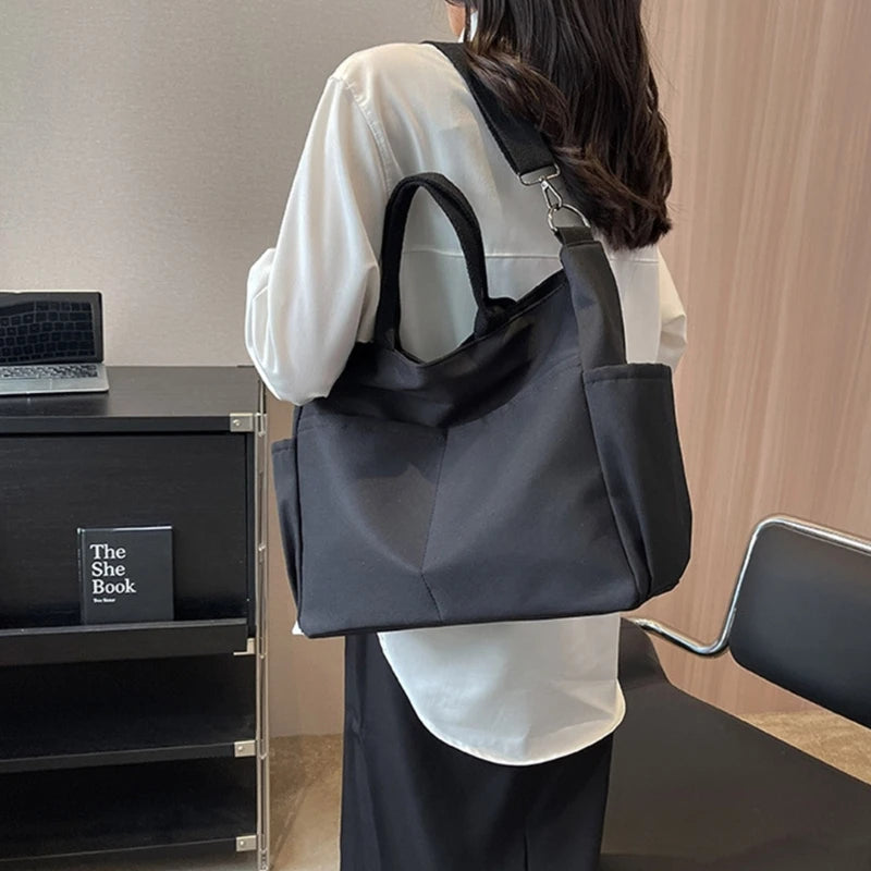 Women Large Capacity Shoulder Bag All-matching Tote Bag Student Crossbody Bag Solid Casual Messenger Bag Luxury Handbags