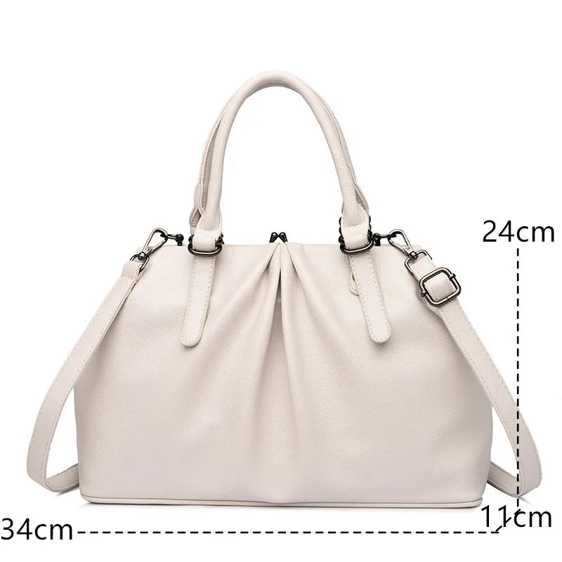 Women Large Capacity Shoulder Crossbody Bags High Quality Soft Leather Ladies Handbags Luxury Designer Female Messenger Tote Sac