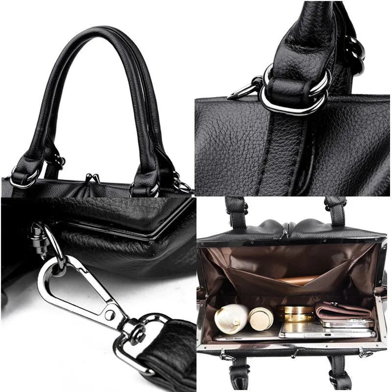 Women Large Capacity Shoulder Crossbody Bags High Quality Soft Leather Ladies Handbags Luxury Designer Female Messenger Tote Sac