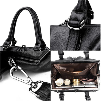 Women Large Capacity Shoulder Crossbody Bags High Quality Soft Leather Ladies Handbags Luxury Designer Female Messenger Tote Sac