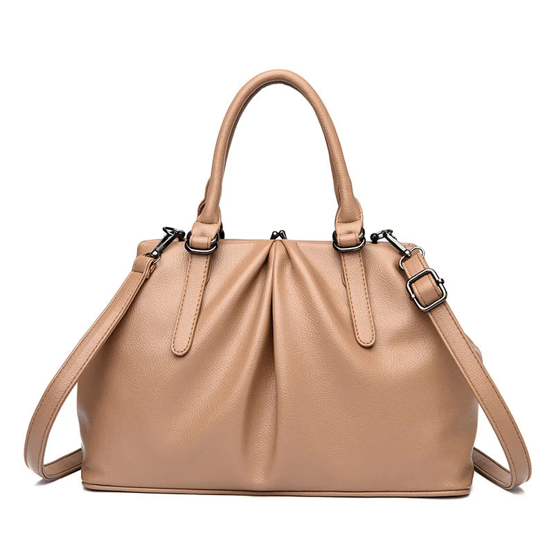 Women Large Capacity Shoulder Crossbody Bags High Quality Soft Leather Ladies Handbags Luxury Designer Female Messenger Tote Sac