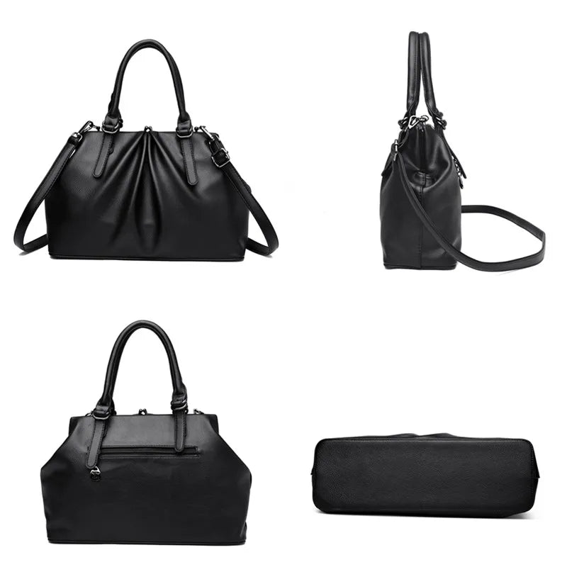 Women Large Capacity Shoulder Crossbody Bags High Quality Soft Leather Ladies Handbags Luxury Designer Female Messenger Tote Sac