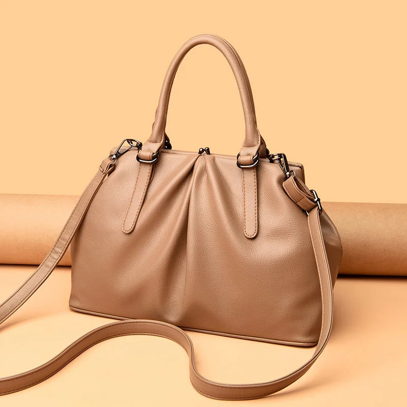 Women Large Capacity Shoulder Crossbody Bags High Quality Soft Leather Ladies Handbags Luxury Designer Female Messenger Tote Sac