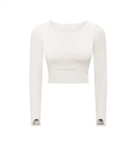 Women Long Sleeve Casual T Shirts Basic O Neck Crop Top Soft Korean Fashion Tees Blouse