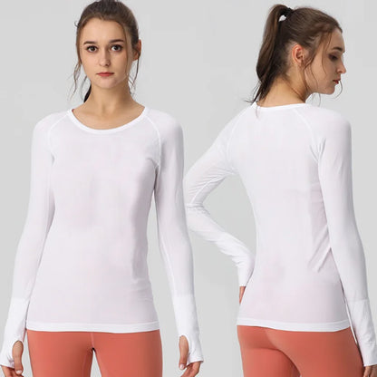 Women Long Sleeve Slim T-Shirts O Neck Causal Solid Tops Pullovers Streetwear T Shirt
