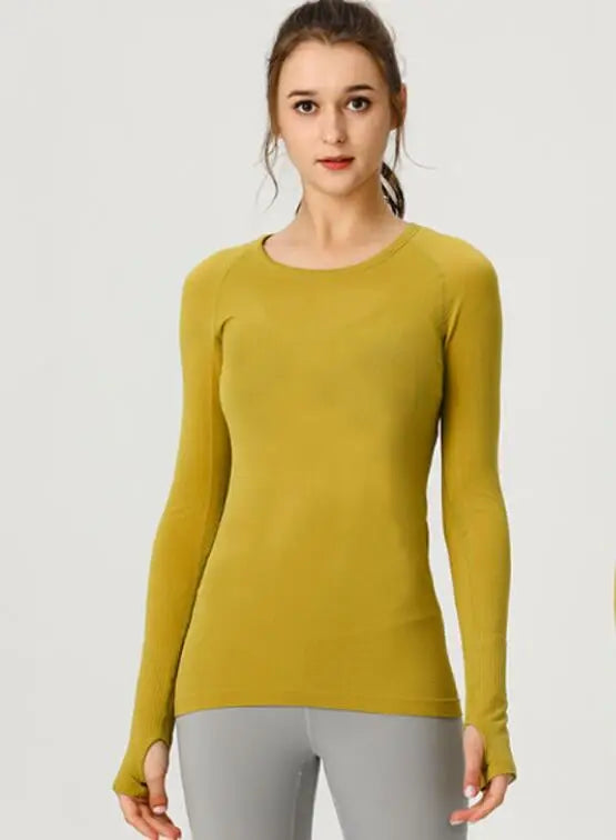 Women Long Sleeve Slim T-Shirts O Neck Causal Solid Tops Pullovers Streetwear T Shirt