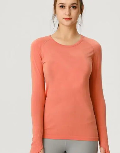 Women Long Sleeve Slim T-Shirts O Neck Causal Solid Tops Pullovers Streetwear T Shirt