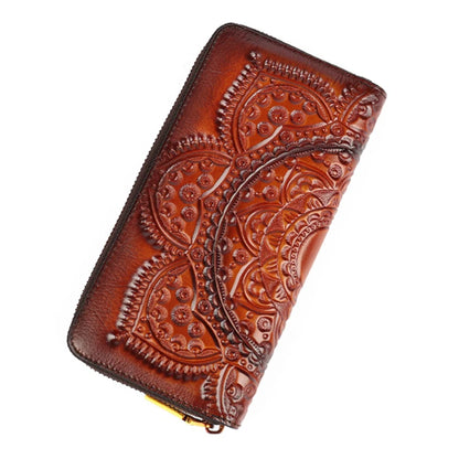 Women Long Wallet Clutch Bag Genuine Leather ID/Credit Card Cash Holder Retro Lady Female Real Cowhide Money Bags Wrist Purse