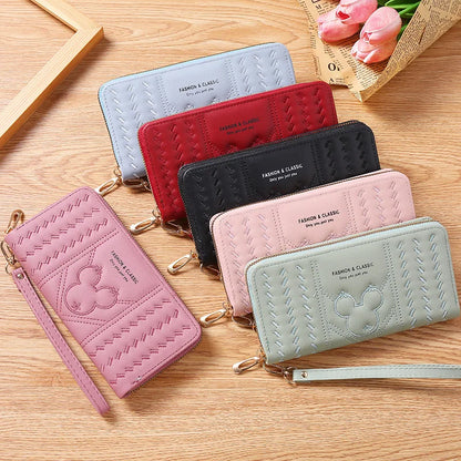 Women Long Wallet Pu Leather Card Holder Large Capacity Female Multi-function Coin Purse Clutch Money Bag Phone Wristlet Handbag