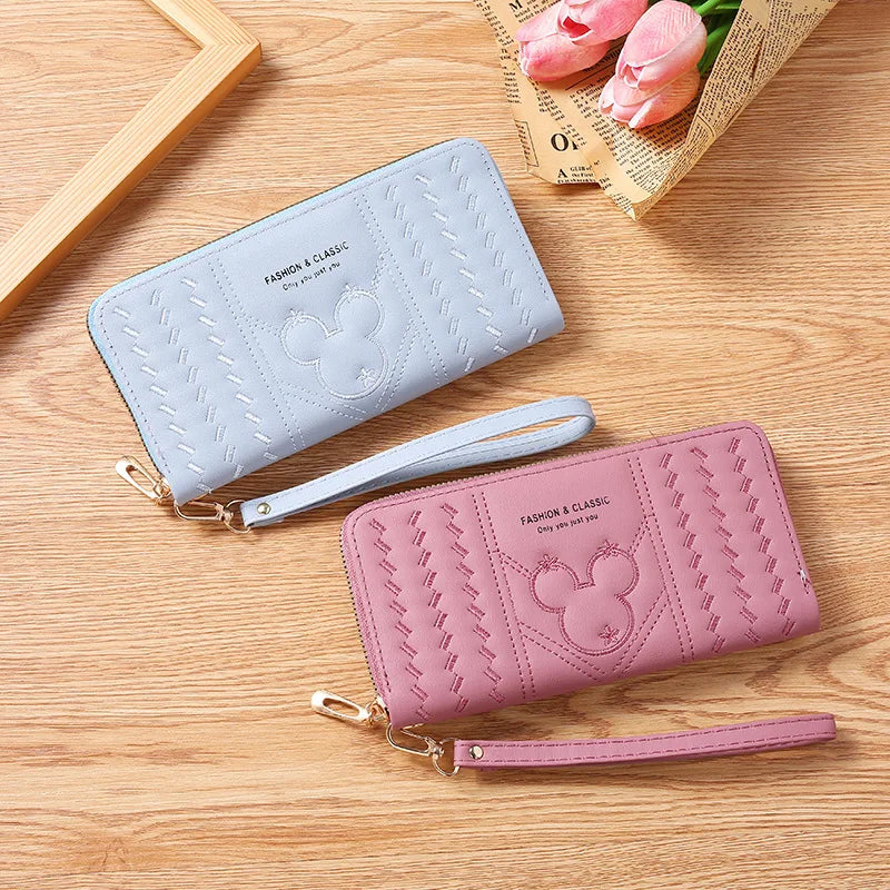 Women Long Wallet Pu Leather Card Holder Large Capacity Female Multi-function Coin Purse Clutch Money Bag Phone Wristlet Handbag