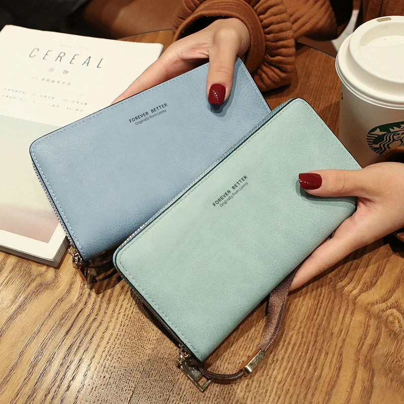 Women Long Wallet Pu Leather Card Holder Large Capacity Female Multi-function Coin Purse Clutch Money Bag Phone Wristlet Handbag