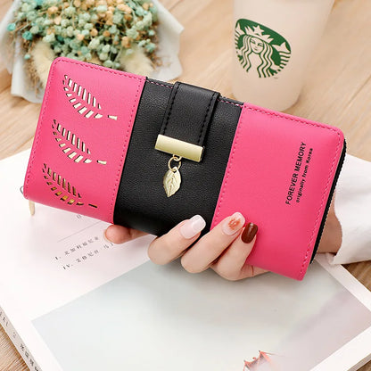 Women Long Wallet Pu Leather Card Holder Large Capacity Female Multi-function Coin Purse Clutch Money Bag Phone Wristlet Handbag
