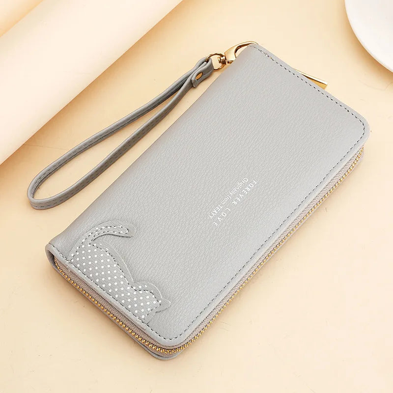 Women Long Wallet Pu Leather Card Holder Large Capacity Female Multi-function Coin Purse Clutch Money Bag Phone Wristlet Handbag