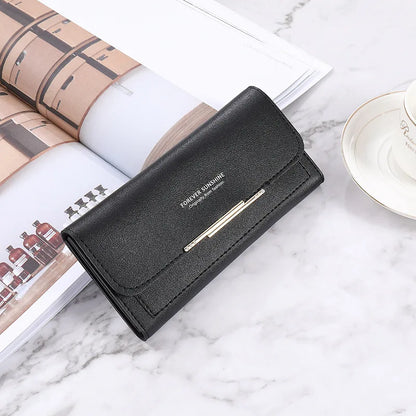Women Long Wallet Pu Leather Card Holder Large Capacity Female Multi-function Coin Purse Clutch Money Bag Phone Wristlet Handbag
