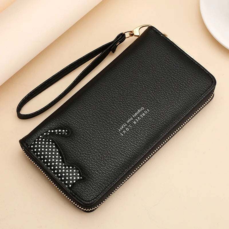 Women Long Wallet Pu Leather Card Holder Large Capacity Female Multi-function Coin Purse Clutch Money Bag Phone Wristlet Handbag