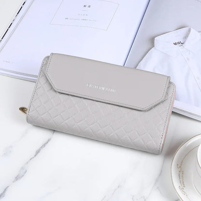 Women Long Wallet Pu Leather Card Holder Large Capacity Female Multi-function Coin Purse Clutch Money Bag Phone Wristlet Handbag