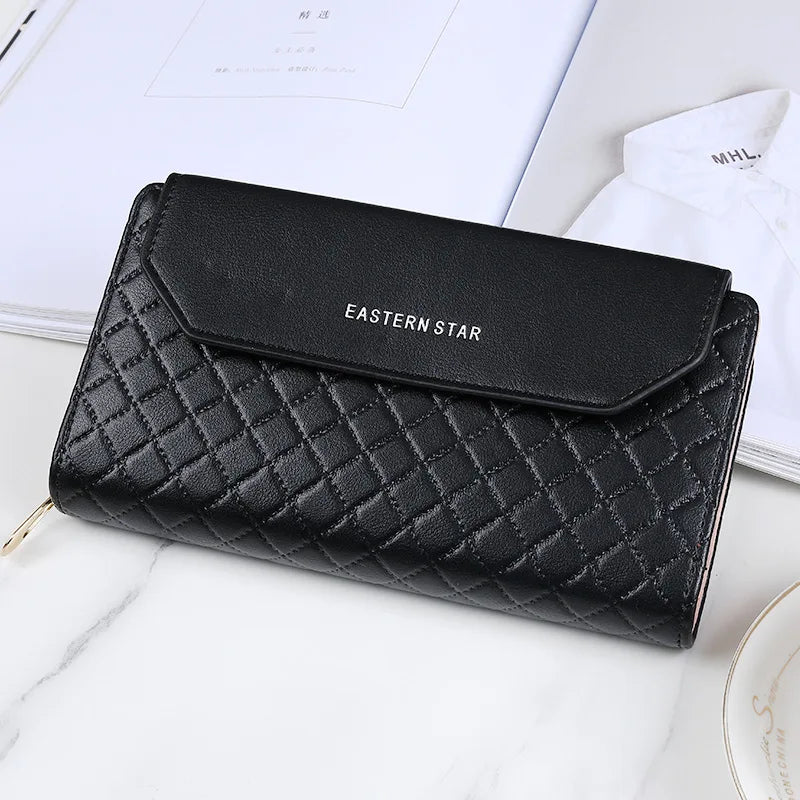 Women Long Wallet Pu Leather Card Holder Large Capacity Female Multi-function Coin Purse Clutch Money Bag Phone Wristlet Handbag