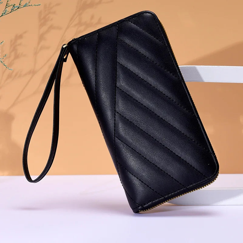 Women Long Wallet Pu Leather Card Holder Large Capacity Female Multi-function Coin Purse Clutch Money Bag Phone Wristlet Handbag