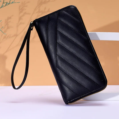 Women Long Wallet Pu Leather Card Holder Large Capacity Female Multi-function Coin Purse Clutch Money Bag Phone Wristlet Handbag