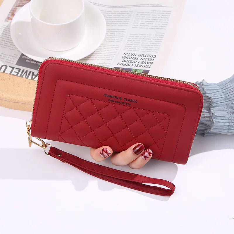 Women Long Wallet Pu Leather Card Holder Large Capacity Female Multi-function Coin Purse Clutch Money Bag Phone Wristlet Handbag