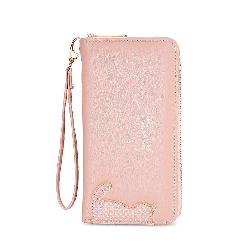 Women Long Wallet Pu Leather Card Holder Large Capacity Female Multi-function Coin Purse Clutch Money Bag Phone Wristlet Handbag
