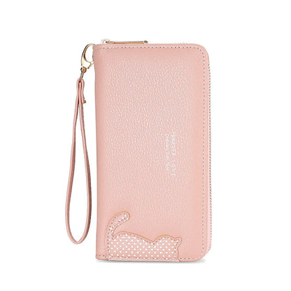 Women Long Wallet Pu Leather Card Holder Large Capacity Female Multi-function Coin Purse Clutch Money Bag Phone Wristlet Handbag