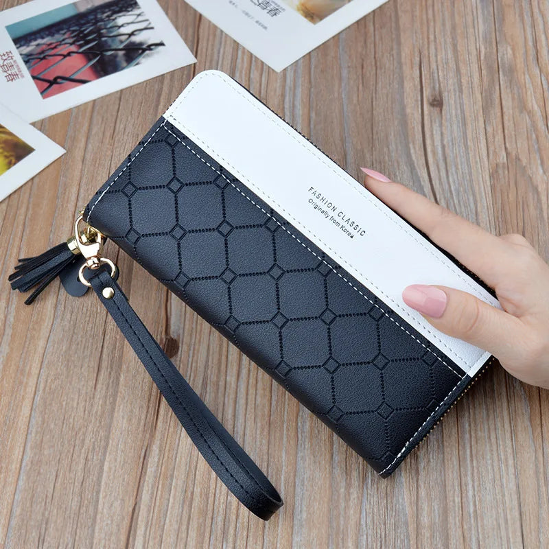 Women Long Wallet Pu Leather Card Holder Large Capacity Female Multi-function Coin Purse Clutch Money Bag Phone Wristlet Handbag