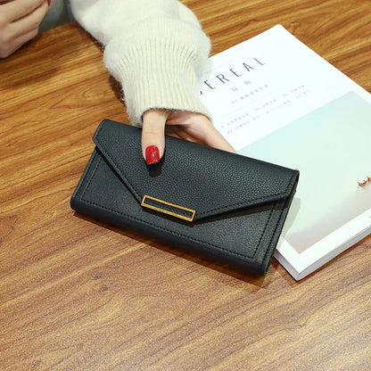 Women Long Wallet Pu Leather Card Holder Large Capacity Female Multi-function Coin Purse Clutch Money Bag Phone Wristlet Handbag