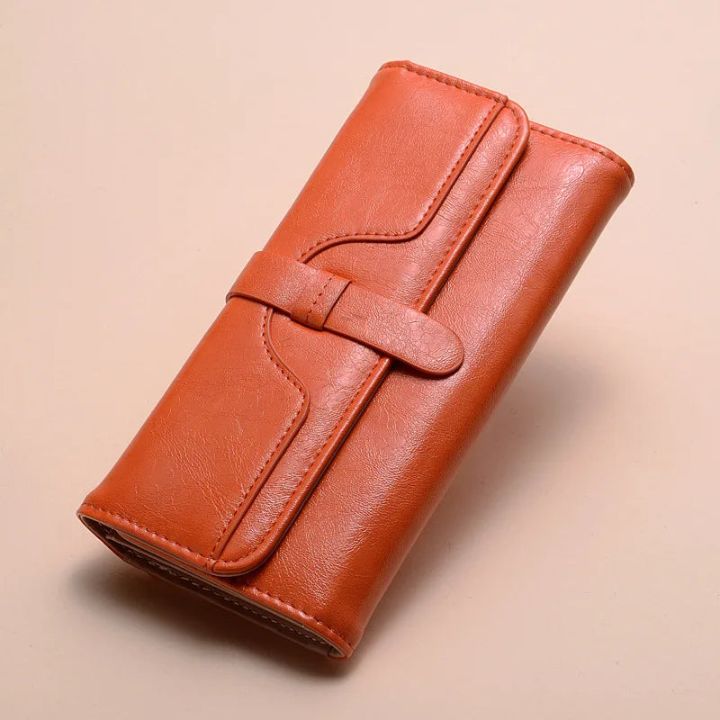 Women Long Wallet Pu Leather Card Holder Large Capacity Female Multi-function Coin Purse Clutch Money Bag Phone Wristlet Handbag