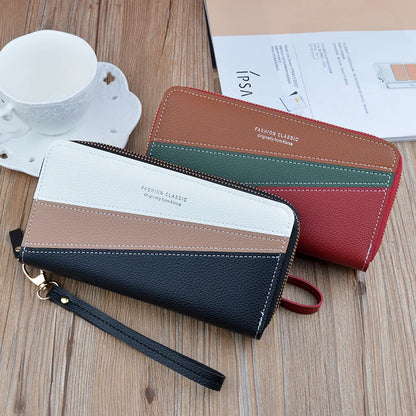 Women Long Wallet Pu Leather Card Holder Large Capacity Female Multi-function Coin Purse Clutch Money Bag Phone Wristlet Handbag