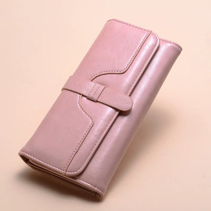 Women Long Wallet Pu Leather Card Holder Large Capacity Female Multi-function Coin Purse Clutch Money Bag Phone Wristlet Handbag