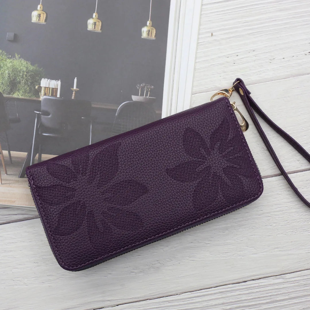 Women Long Wallet Pu Leather Card Holder Large Capacity Female Multi-function Coin Purse Clutch Money Bag Phone Wristlet Handbag