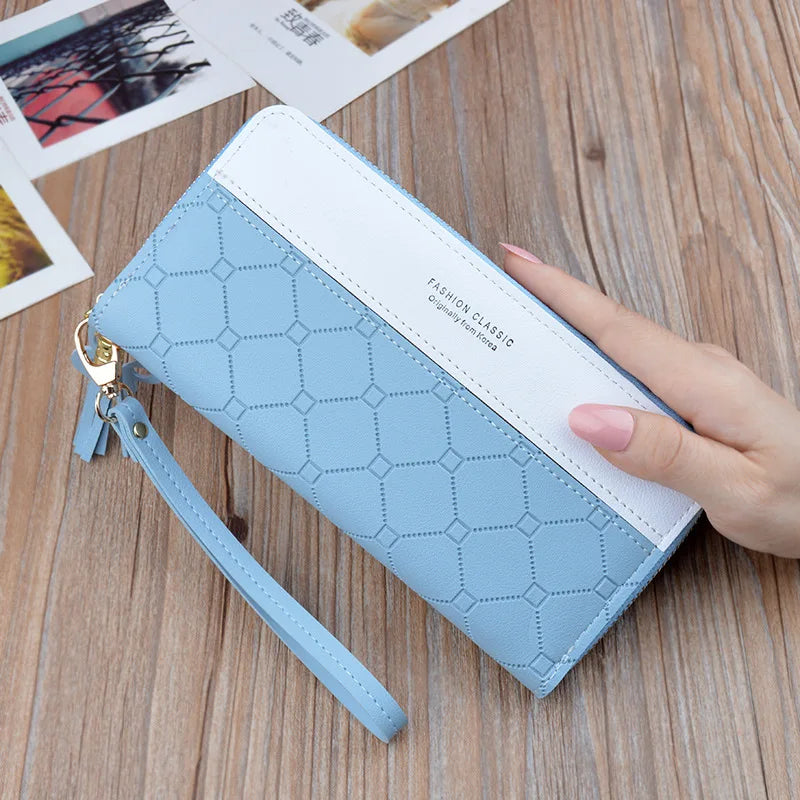 Women Long Wallet Pu Leather Card Holder Large Capacity Female Multi-function Coin Purse Clutch Money Bag Phone Wristlet Handbag