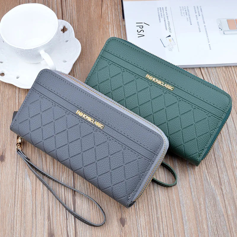 Women Long Wallet Pu Leather Card Holder Large Capacity Female Multi-function Coin Purse Clutch Money Bag Phone Wristlet Handbag