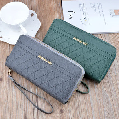 Women Long Wallet Pu Leather Card Holder Large Capacity Female Multi-function Coin Purse Clutch Money Bag Phone Wristlet Handbag