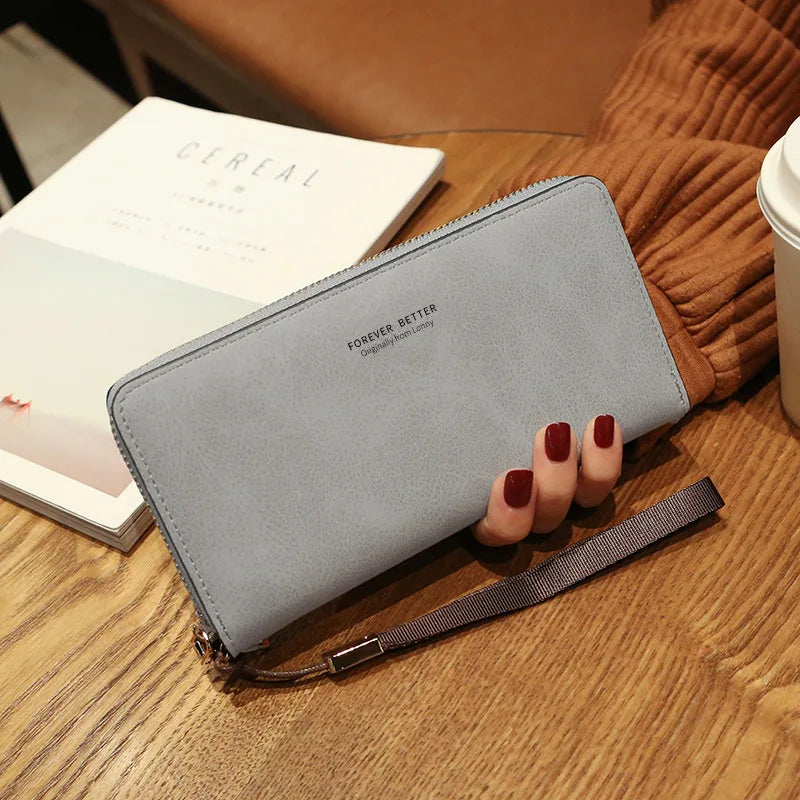 Women Long Wallet Pu Leather Card Holder Large Capacity Female Multi-function Coin Purse Clutch Money Bag Phone Wristlet Handbag